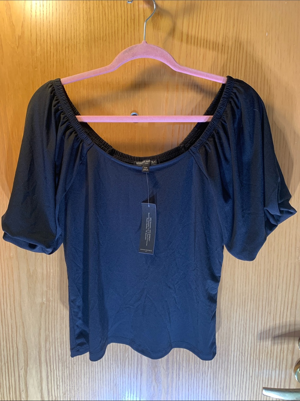 New! Banana Republic Black Off-Shoulder Puff Sleeve Top - Size XS